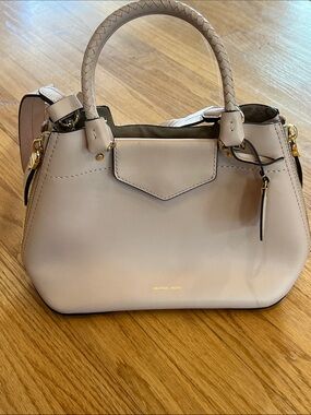 Michael Kors Pale Blush Leather Satchel with Braided Handles